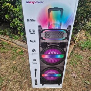 Portable Bluetooth Speaker with LED Lights - Black